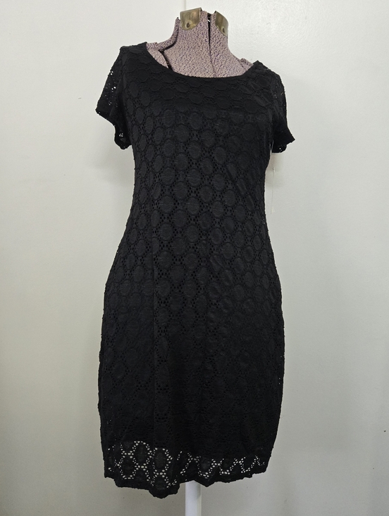 Isaac Mizrahi Dresses & Skirts - Isaac Mizrahi Black Lace Short-Sleeve Mini Dress Size Medium